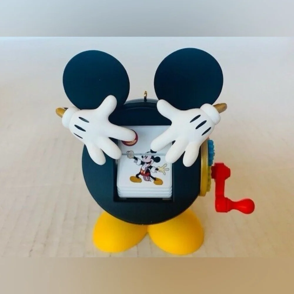 Mickey Mouse Christmas Ornament Hallmark 2009 figurine reel RARE